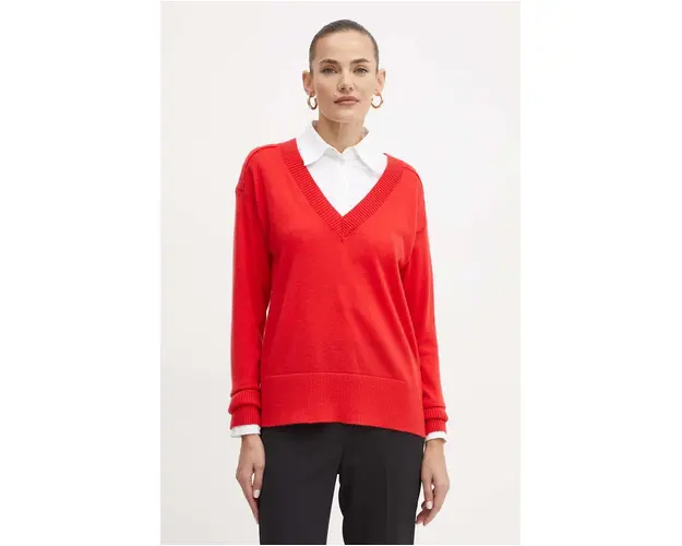 Silvian Heach pulover ANAGRET femei, culoarea rosu, GPA24317MA