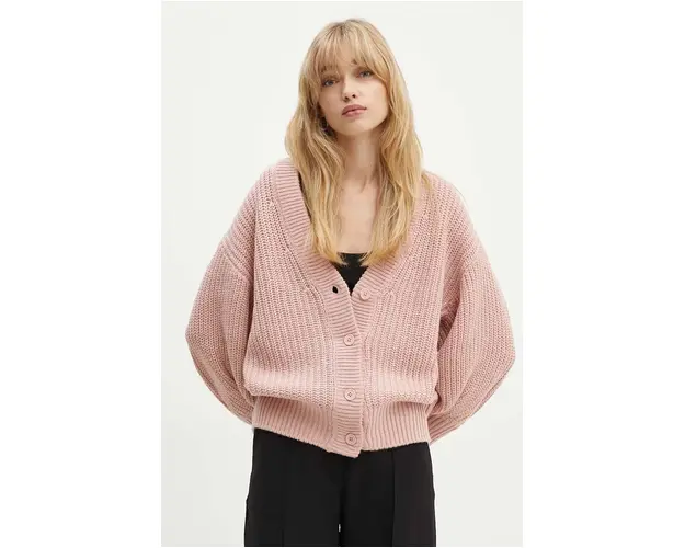Silvian Heach cardigan RINER femei, culoarea roz, calduros, GPA24062CD