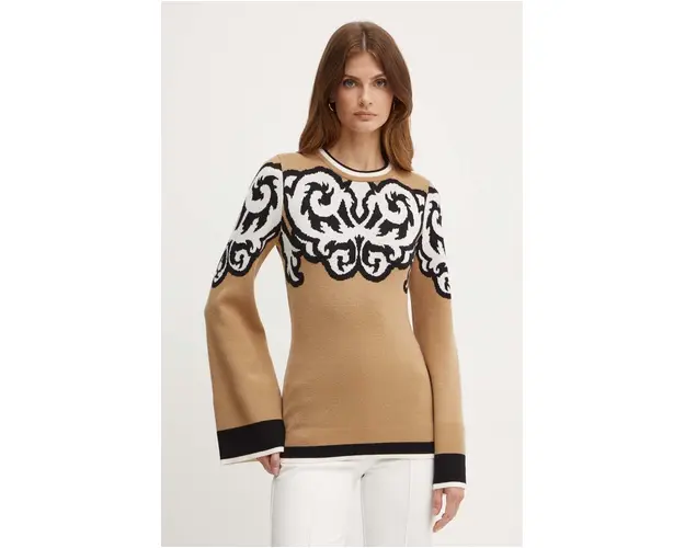 Silvian Heach pulover LAURANCE femei, culoarea bej, GPA24271MA