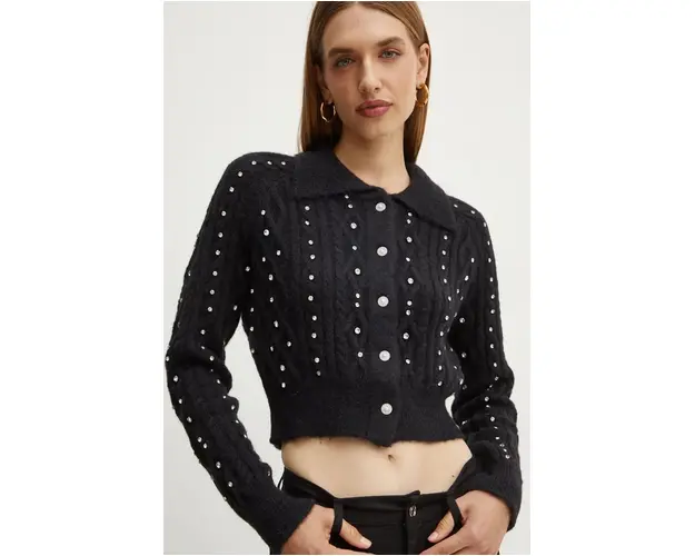 Silvian Heach pulover LITOZ femei, culoarea negru, calduros, CVA24038CD