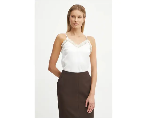 Silvian Heach top ATIOS culoarea alb, neted, GPA24227TO