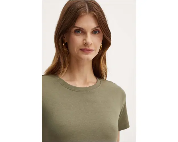 Silvian Heach tricou CHEKER femei, culoarea verde, GPA24057TS