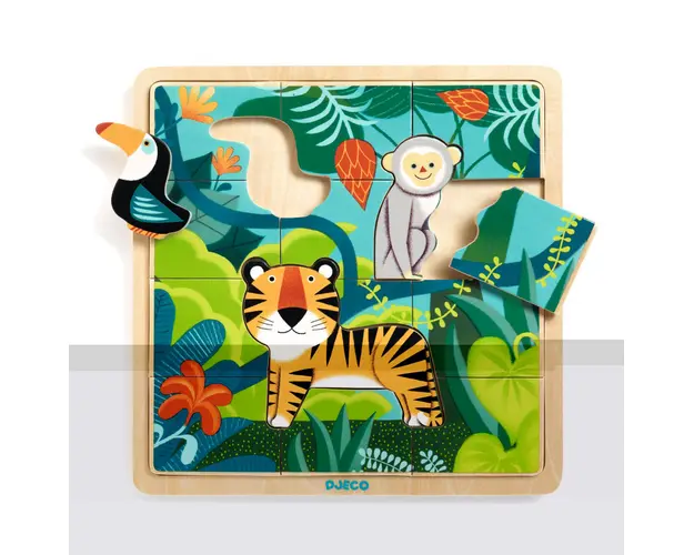 Puzzle din lemn Jungla, Djeco