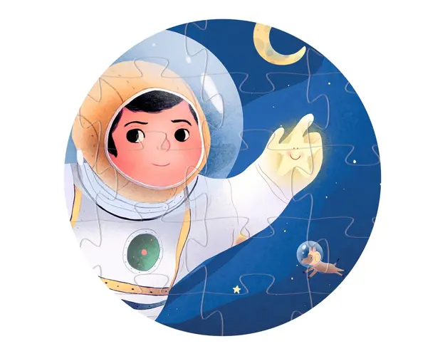 Puzzle Astronaut pe luna, Djeco