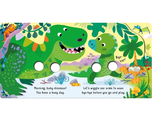 Carte pentru copii, Usborne, Fingerwiggly Dinosaurs, 1+ ani