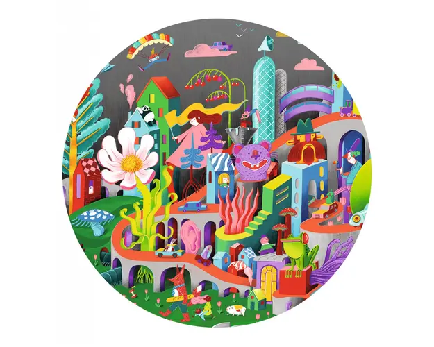 Puzzle observatie Nebunia din oras, Djeco