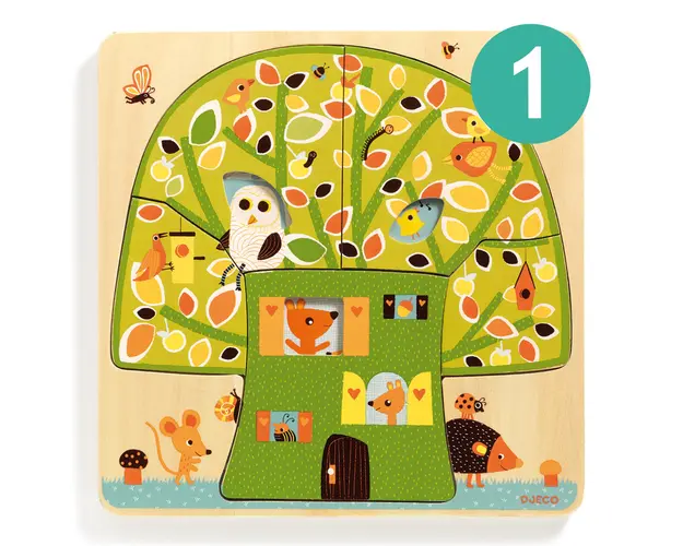Puzzle din lemn Copacul, Djeco
