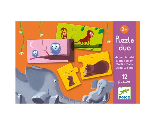Puzzle duo Mama si puiul, Djeco