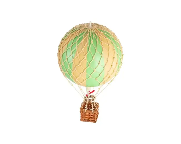 Decoratiune Balon cu aer cald, Authentic Models, Floating The Skies, Green Double, 8.5x8.5x13 cm