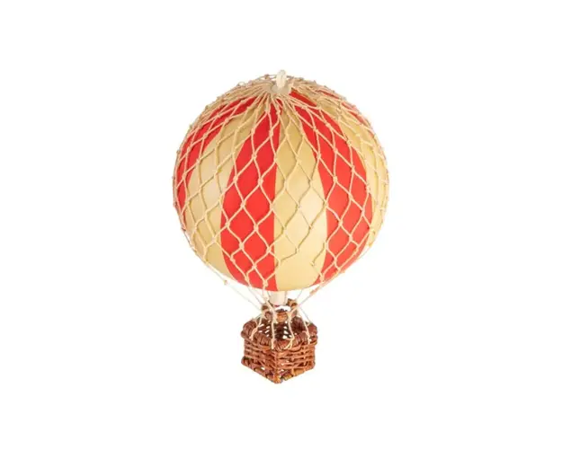 Decoratiune Balon cu aer cald, Authentic Models, Floating The Skies, Red Double, 8.5x8.5x13 cm