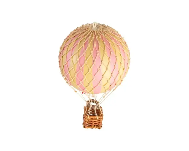 Decoratiune Balon cu aer cald, Authentic Models, Floating The Skies, Pink, 8.5x8.5x13 cm