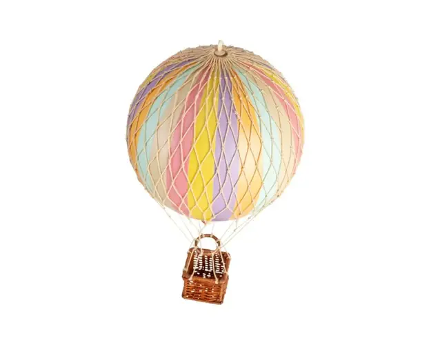 Decoratiune Balon cu aer cald, Authentic Models, Travels Light, Rainbow Pastel, 18x18x30 cm
