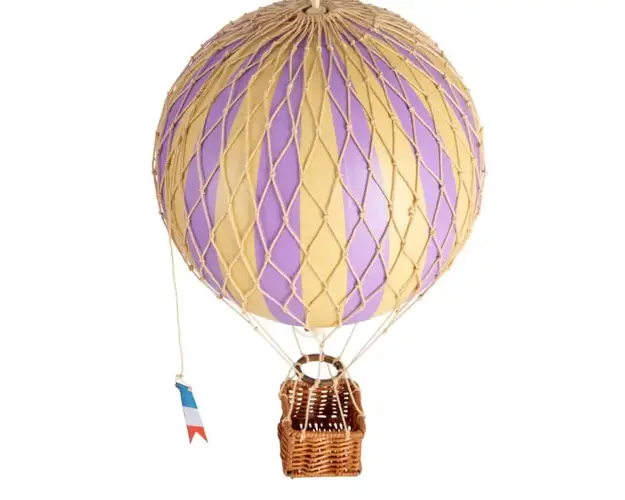 Decoratiune Balon cu aer cald, Authentic Models, Travels Light, Lavender 18x18x30 cm