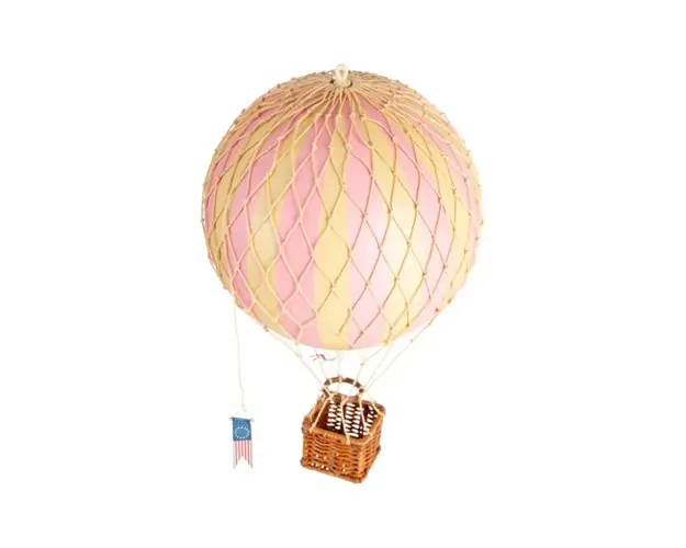 Decoratiune Balon cu aer cald, Authentic Models, Travels Light, Pink 18x18x30 cm
