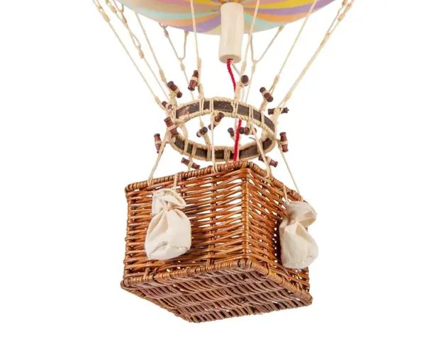 Decoratiune Balon cu aer cald, Authentic Models, Travel Lights, Jules Verne, Rainbow Pastel, 42x42x70 cm