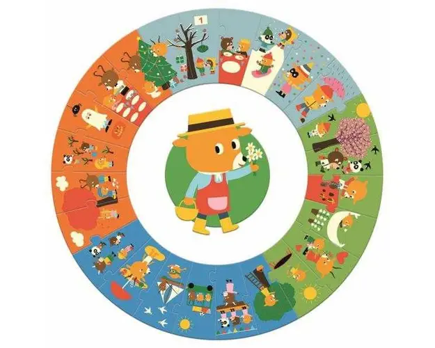 Puzzle cicular Djeco, anotimpurile