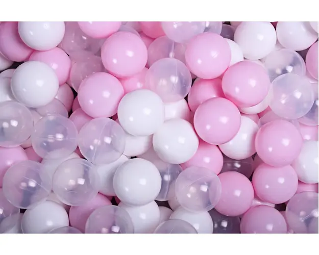 Meowbaby Piscina rotunda 90×40 cm cu 300 mingi pentru copii Light Pink