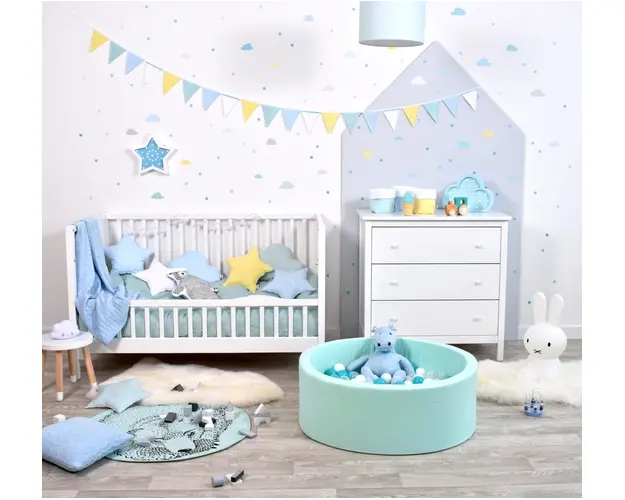 Meowbaby Piscina rotunda 90×40 cm cu 300 mingi pentru copii Mint