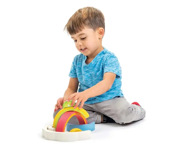 Tender Leaf Toys - Tunelul curcubeu din lemn - Rainbow Tunnel - TL8339
