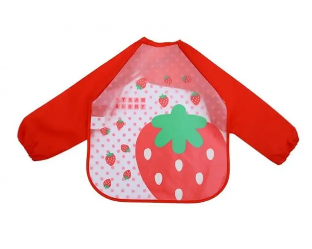 Baveta impermeabila cu manecute lungi - Capsunele