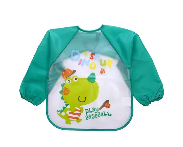 Baveta impermeabila cu manecute lungi - Dinosaur