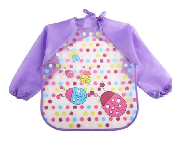Baveta impermeabila cu manecute lungi - Gargarite colorate