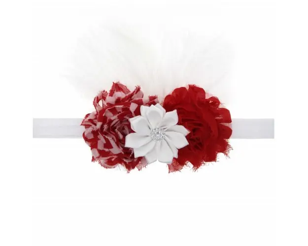 Bentita fetite cu flori rosii si albe