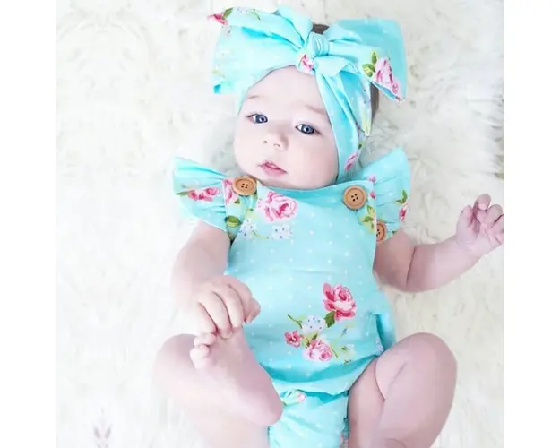 Body bleu cu bentita asortata