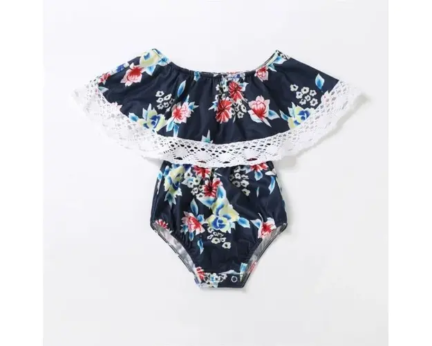 Body Bleumarin pentru Fetite cu Imprimeu Floral