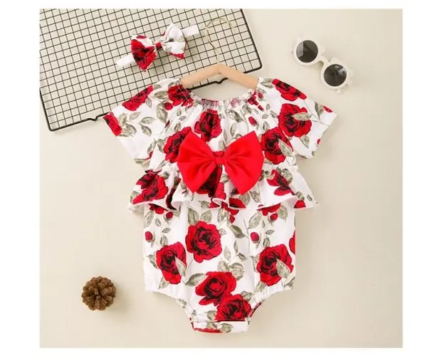 Body cu volanase pentru fetite - Roses