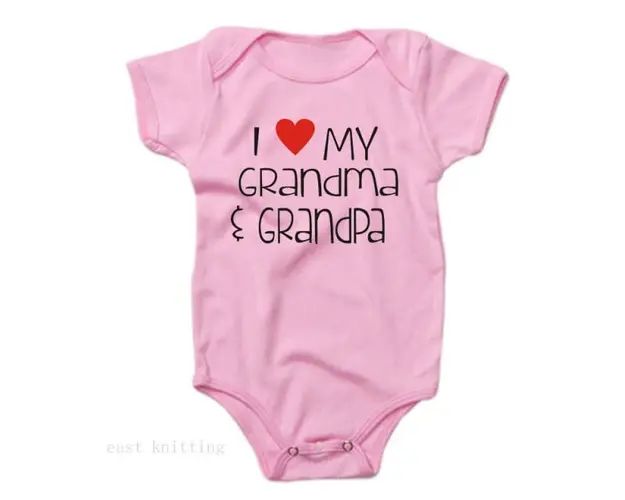 Body roz pentru fetite - I love grandma and grandpa