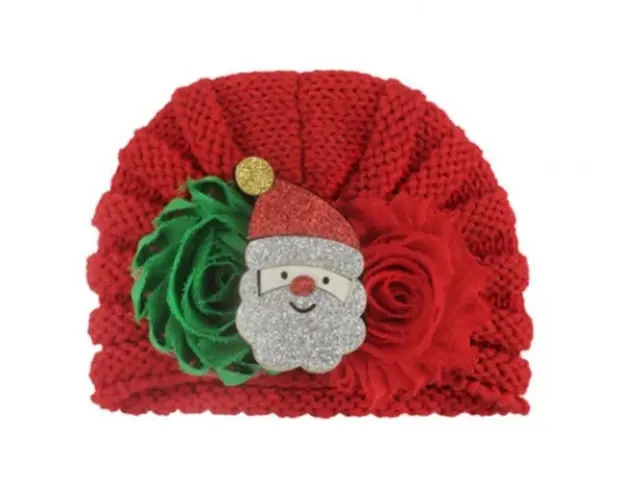 Caciulita crosetata tip turban - Mos Craciun