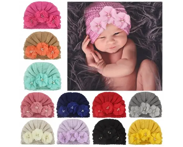 Caciulita tip turban cu floricele