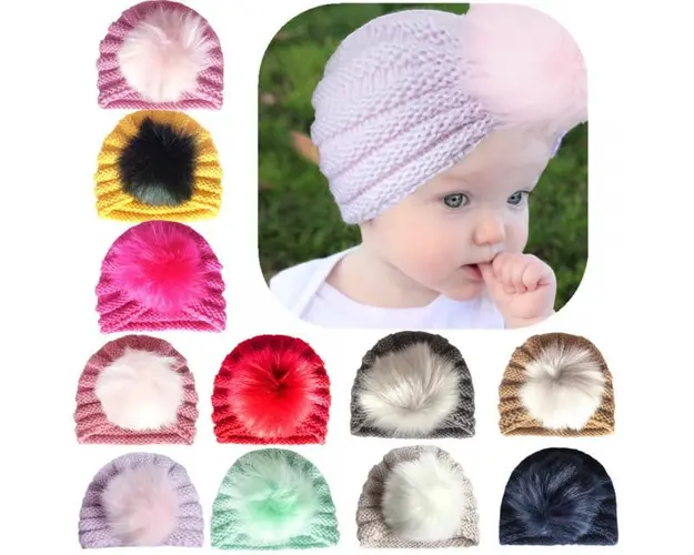 Caciulita tip turban cu pufulet