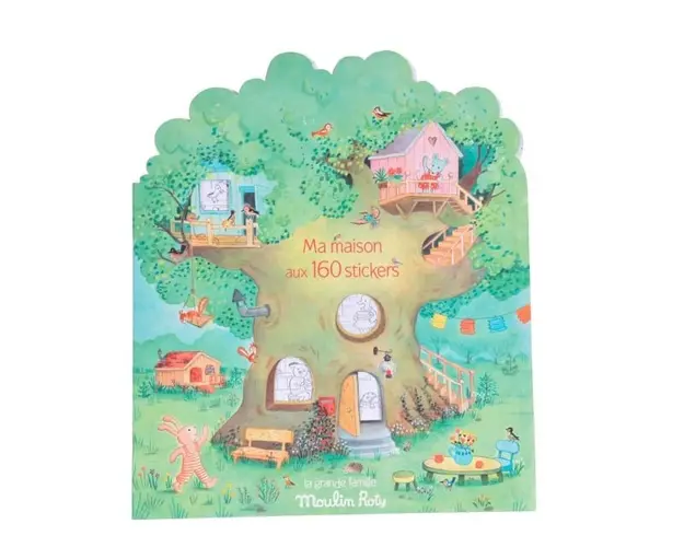 Carte de colorat cu stickere Marea familie, Moulin Roty