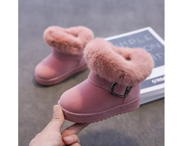 Cizme roz cu blanita si catarama