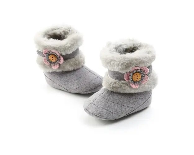 Cizmulite cu blanita si floricica pentru fetite