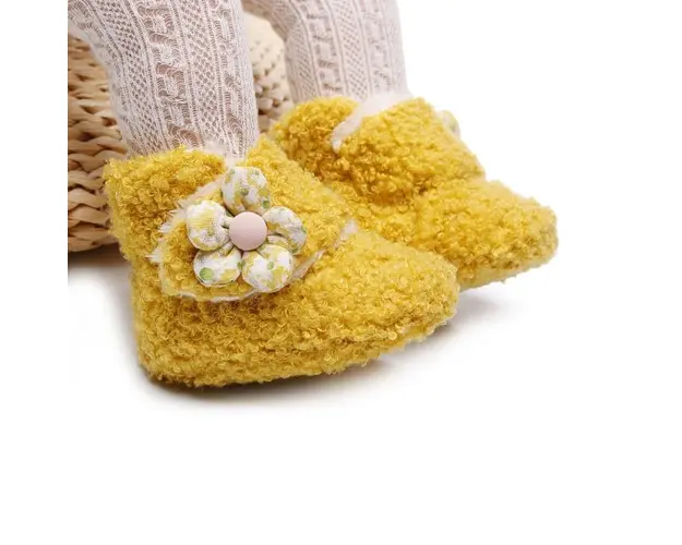 Cizmulite galben mustar pentru fetite - Floricica