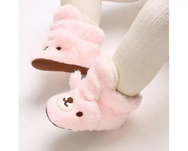 Cizmulite roz din blanita - Ursulet