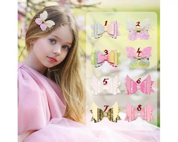 Clama pentru fetite - Fundite cu sclipici