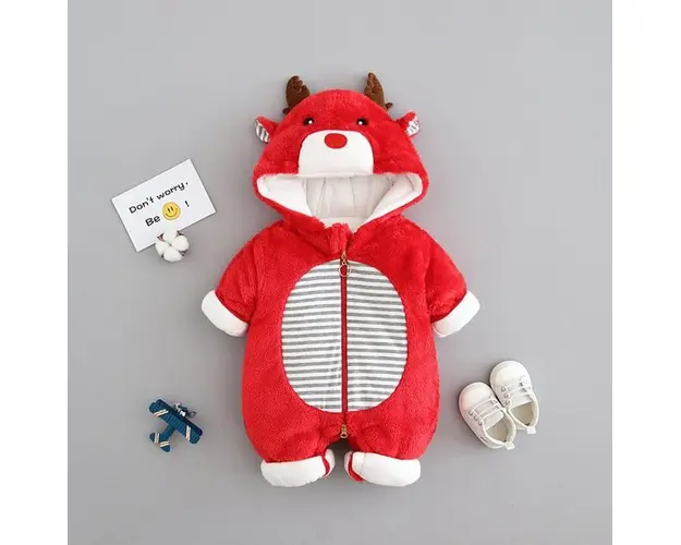 Combinezon plusat rosu - Red reindeer