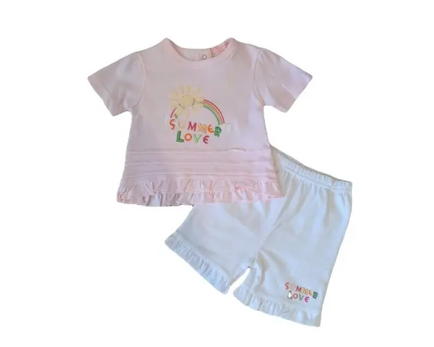 Compleu cu pantaloni scurti cu volanase Summer Love