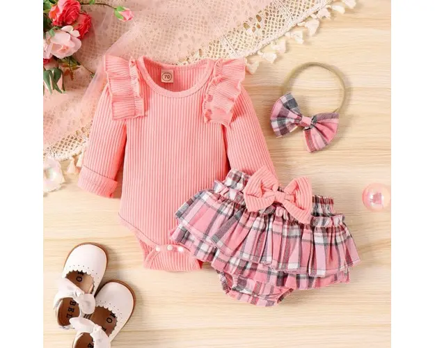 Costumas cu body roz pentru fetite - Lolita