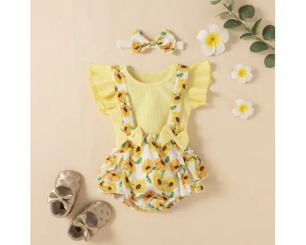 Costumas cu tricou galben - Floarea soarelui