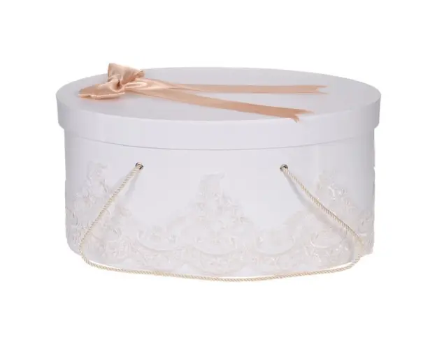 Cutie trusou botez dantela ivoire, eleganta si o fundita asortata, Denikos® 821