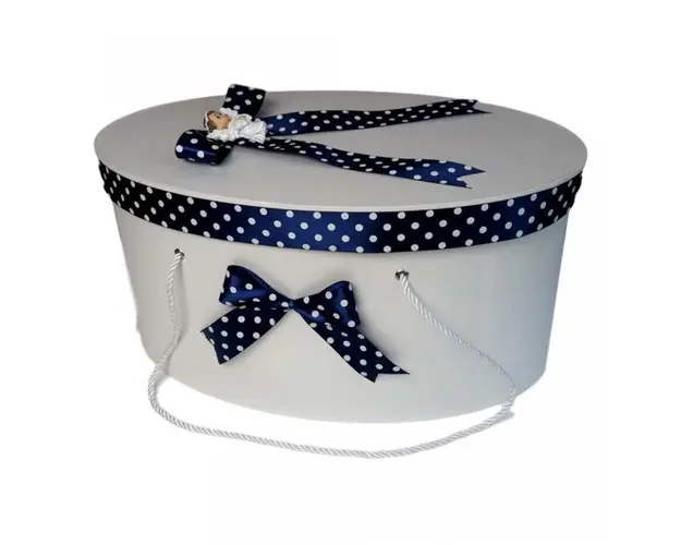 Cutie trusou botez fundite bleumarin cu buline si ingeras, Denikos® 6