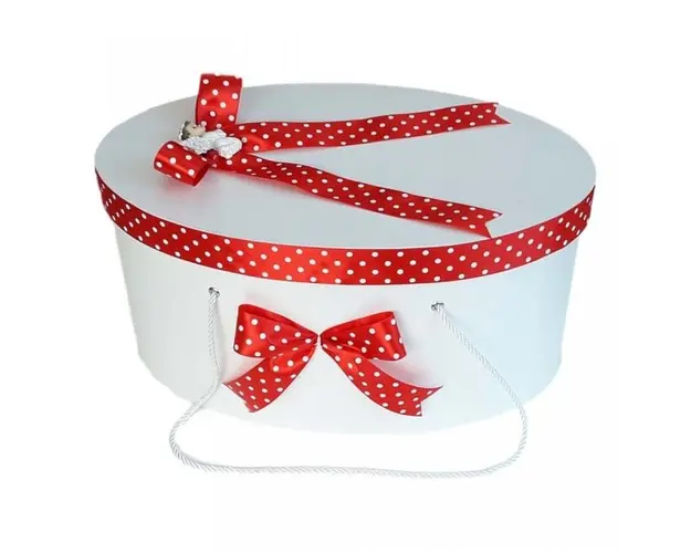 Cutie trusou botez fundite rosii cu buline si ingeras, Denikos® 8