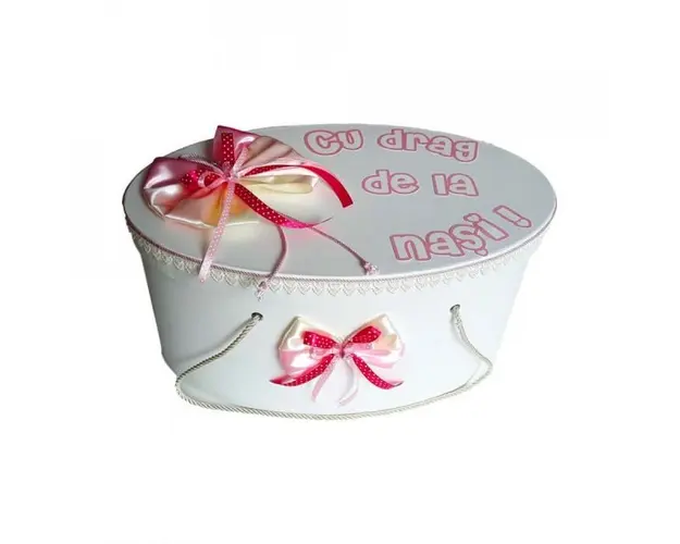 Cutie trusou botez personalizata, decor fundite si fluturasi, Denikos® 220