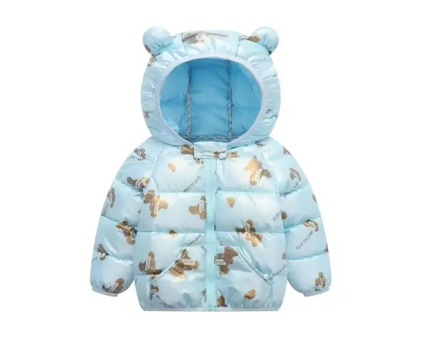 Geaca din fas bleu pentru copii - Teddy