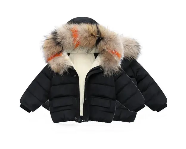 Geaca neagra din fas pentru copii